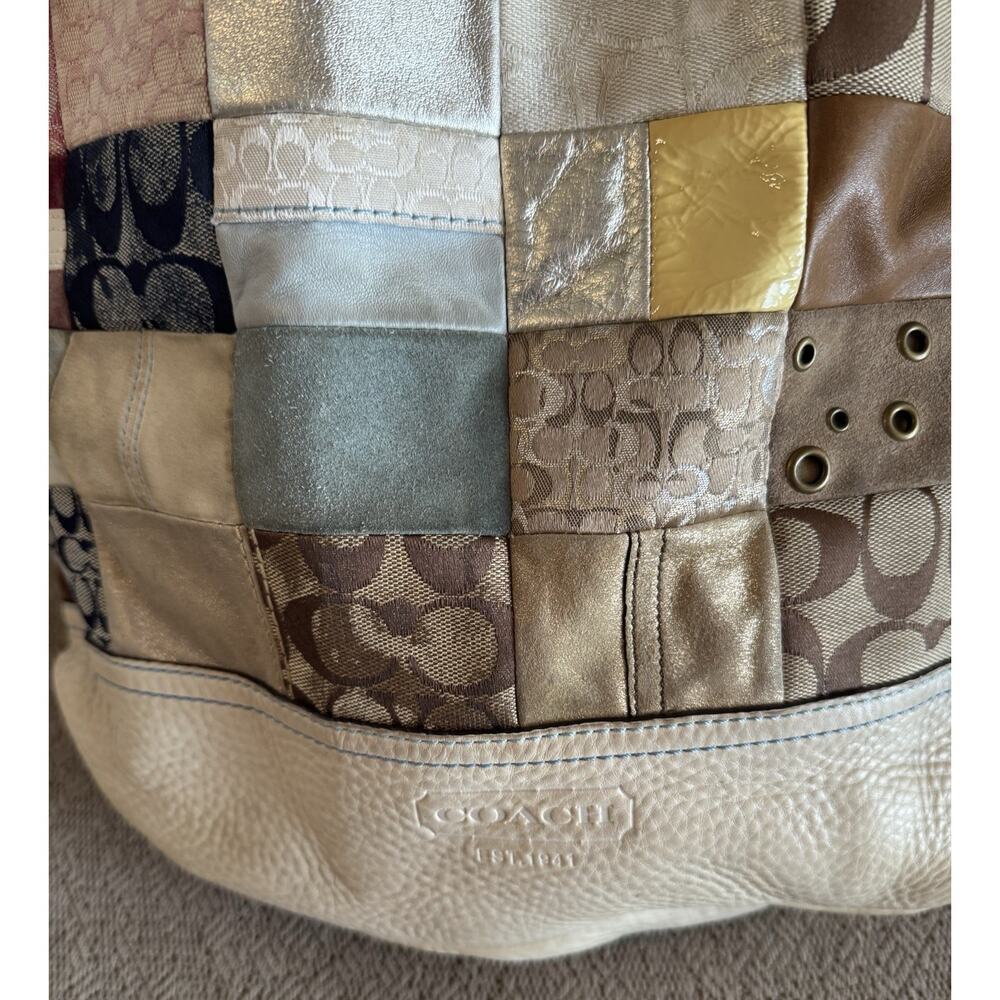 Coach Vintage Signature Patchwork Purse– Multicolor Neutral Tones - Picture 2 of 16